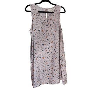 Cynthia Rowley Linen Shift Dress Sz L Floral Print Pockets